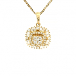 18K Gold Diamond Pendant