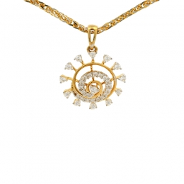 18K Gold Diamond Pendant