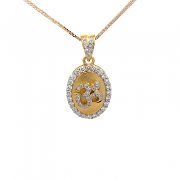 Om Pendant framed with Diamonds