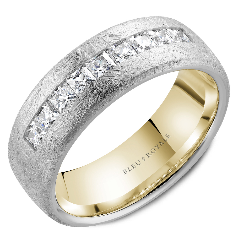 Men's White Gold Diamond Wedding Band