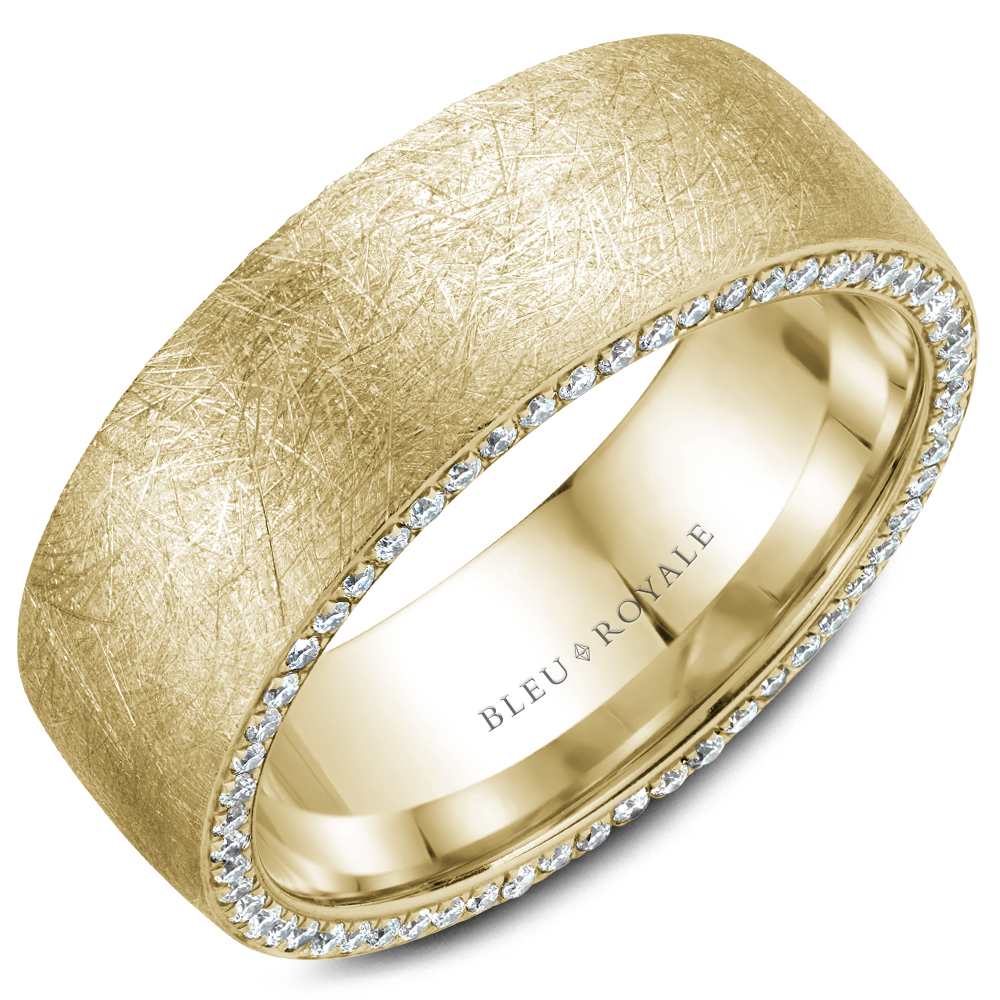 Men's Yellow Gold Diamond Wedding Band