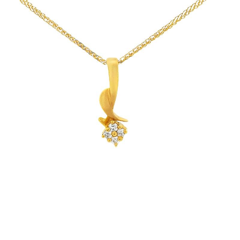 Dainty Gold Diamond Pendant