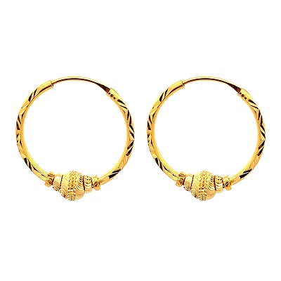 22k Gold Hoop Earrings