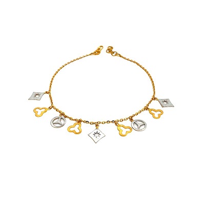 Charm Bracelet, two tone Gold