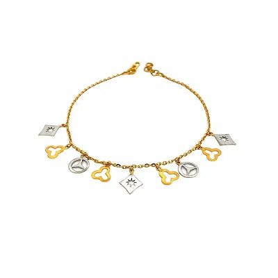 Charm Bracelet, two tone Gold