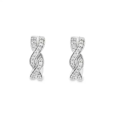 Elegant White Gold Huggies Earrings