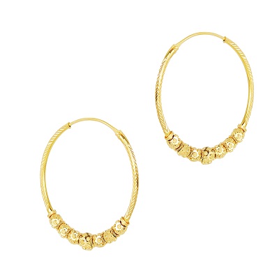 Gold tone pink-green round palakka Kerala style Lakshmi stud/earrings –  dreamjwell