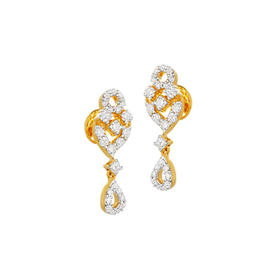 Simulated Diamond Earrings/ Stud Flower Earrings/ 14K Gold Earrings/ B –  The Golden Glam