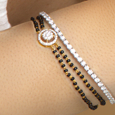 Black and Silver Color Thin Bracelets for Men || Buy fashion bracelet  online - Shaze - 1822996
