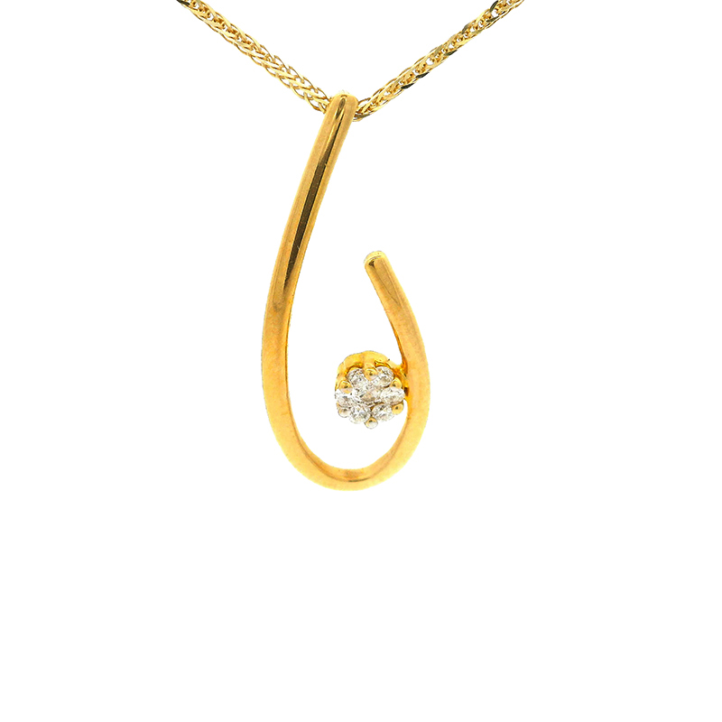 18K Gold Diamond Pendant