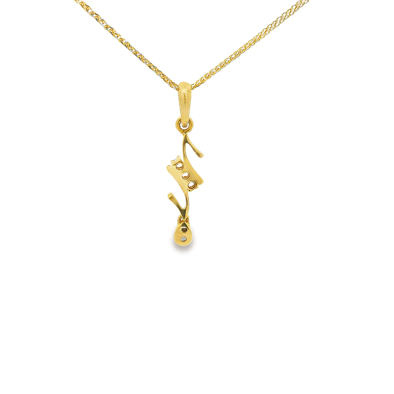 Dainty Gold Diamond Pendant