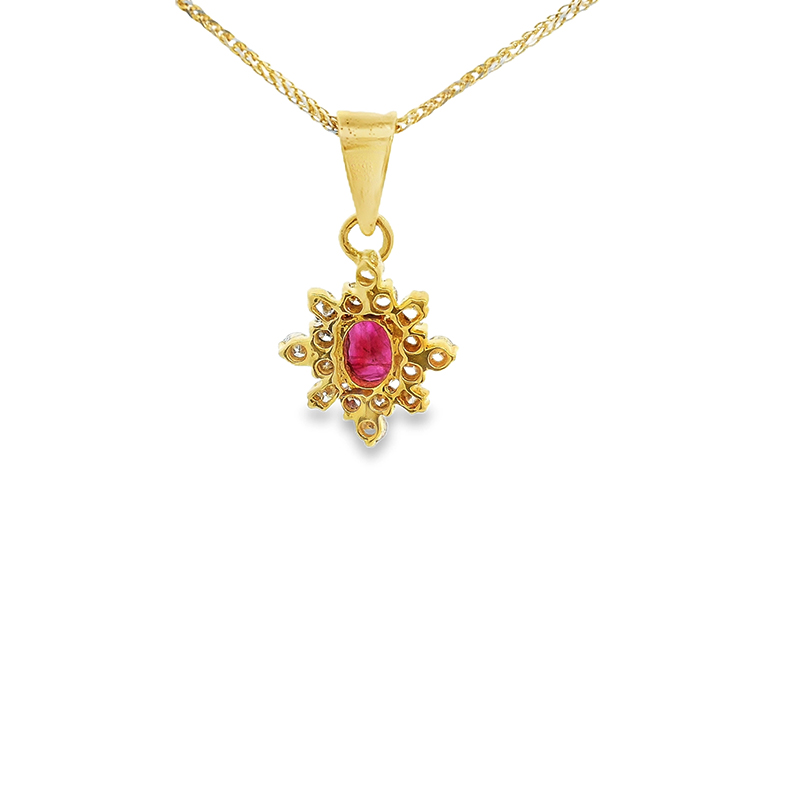 Elegant Ruby Diamond Pendant