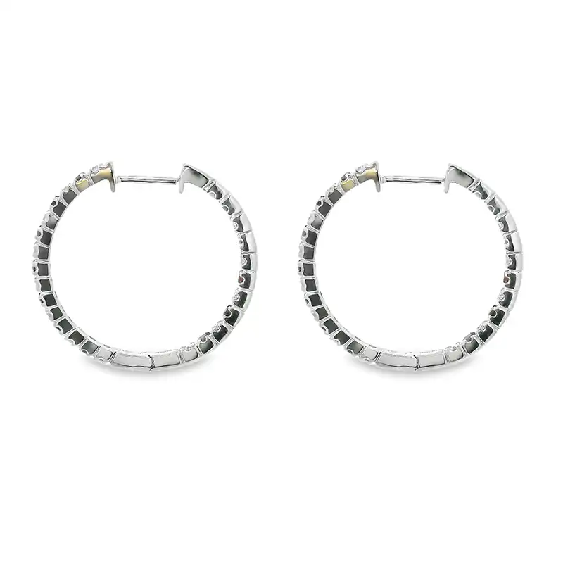 Gold Diamond Hoop Earrings