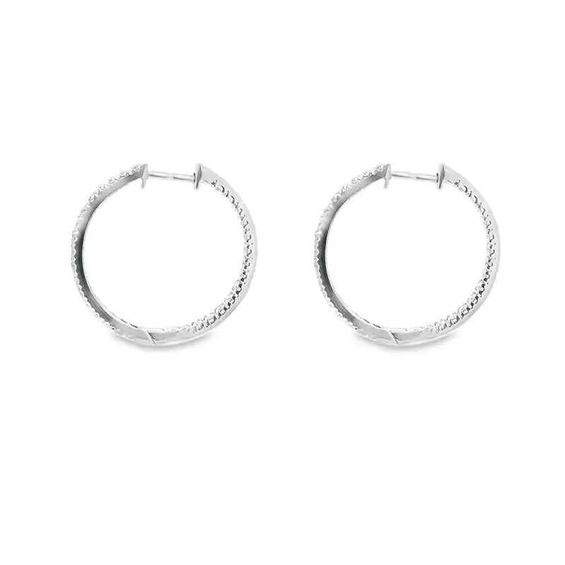 Classic Gold Diamond Hoop Earrings