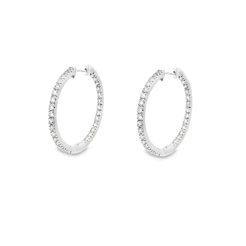 Classic Gold Diamond Hoop Earrings