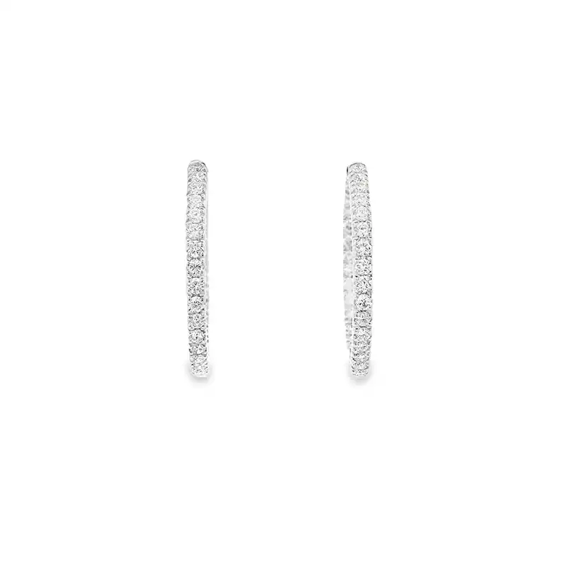 Classic Gold Diamond Hoop Earrings