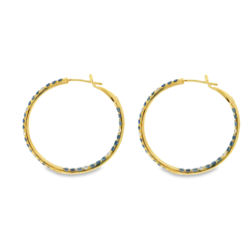 Elegant Gold Diamond Hoop Earrings