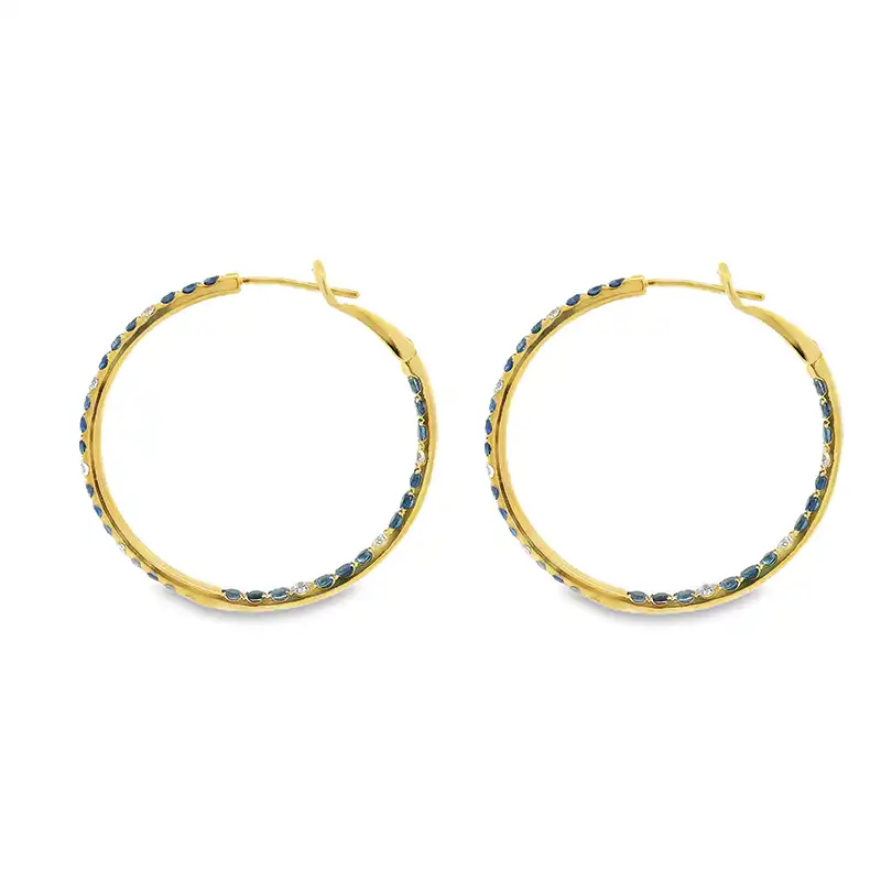 Elegant Gold Diamond Hoop Earrings