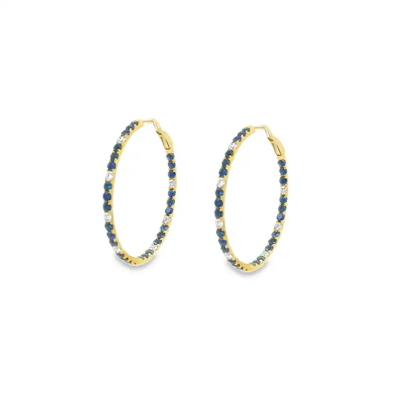 Elegant Gold Diamond Hoop Earrings