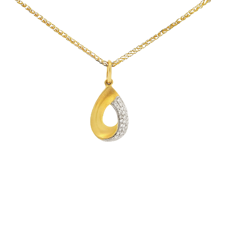 Elegant Teardrop Diamond Pendant