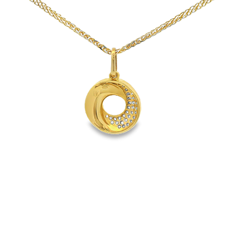 Modest Round Gold Diamond Pendant