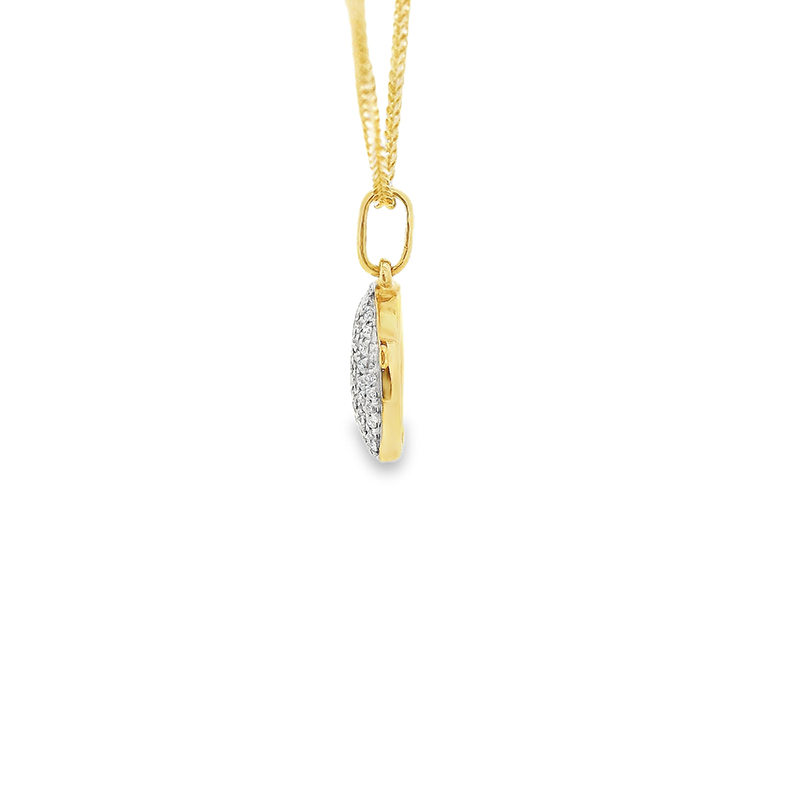 Minimalist Gold Diamond Pendant - Oval