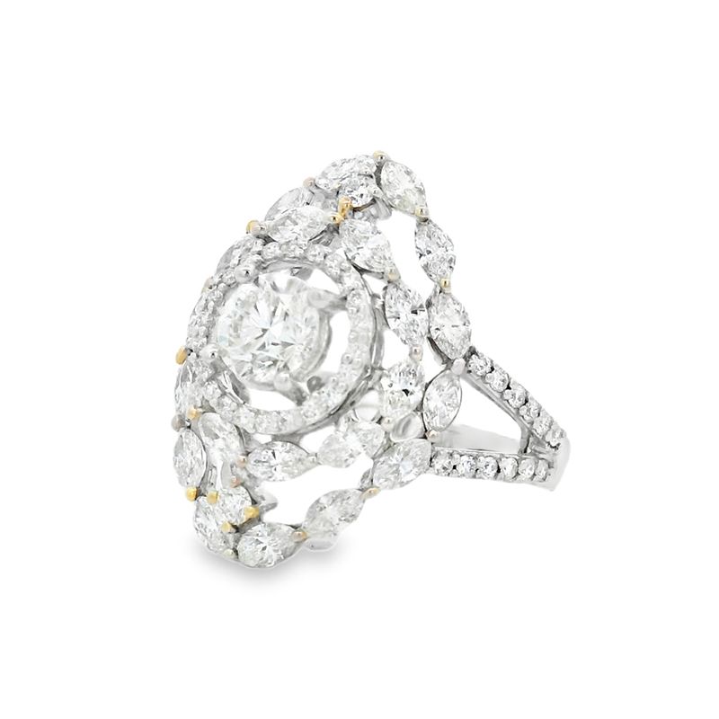 Elegant White Gold Diamond Ring