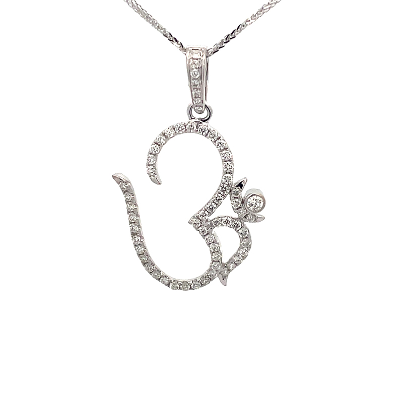 Elegant White Gold Om Pendant