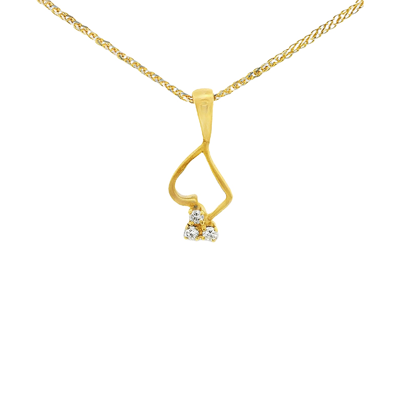 Minimalist  Gold Diamond Pendant