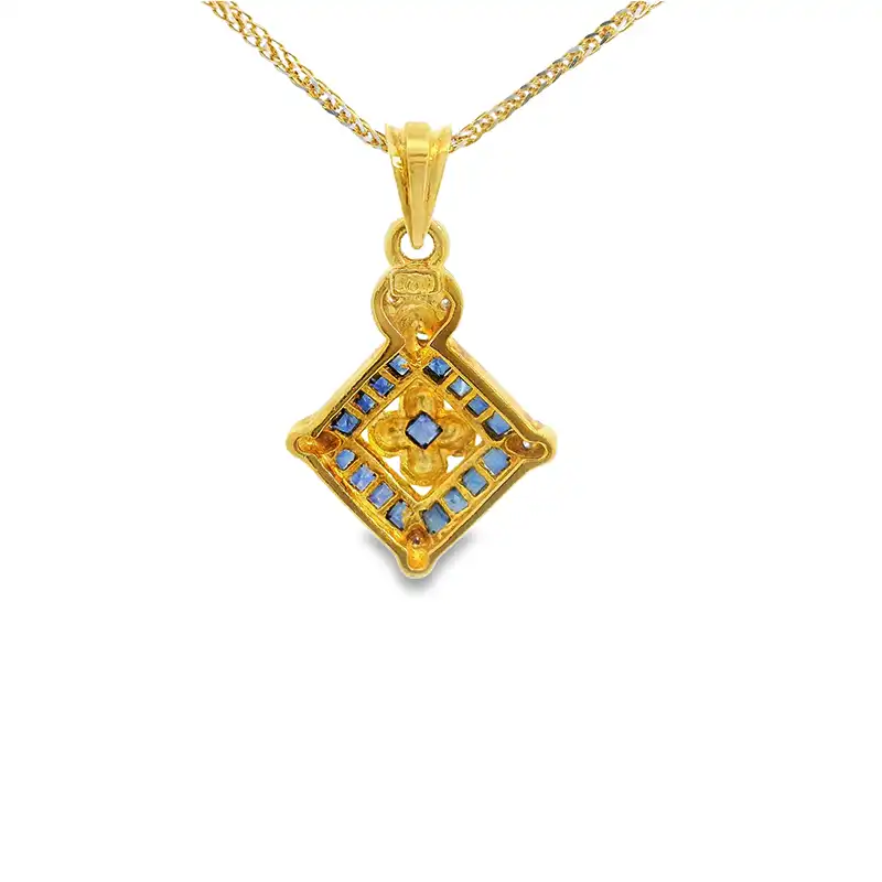 Sapphire Gold Diamond Pendant