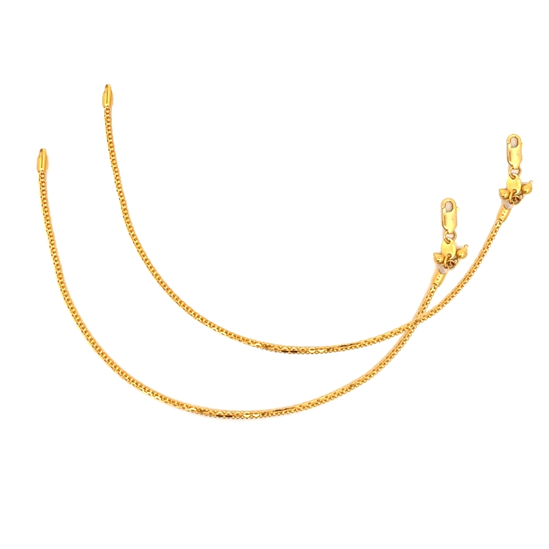 Modern 22K Yellow Gold Anklet