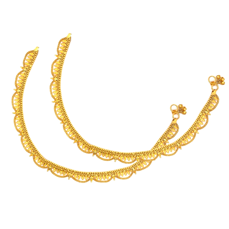 Cascading Yellow Gold Anklets