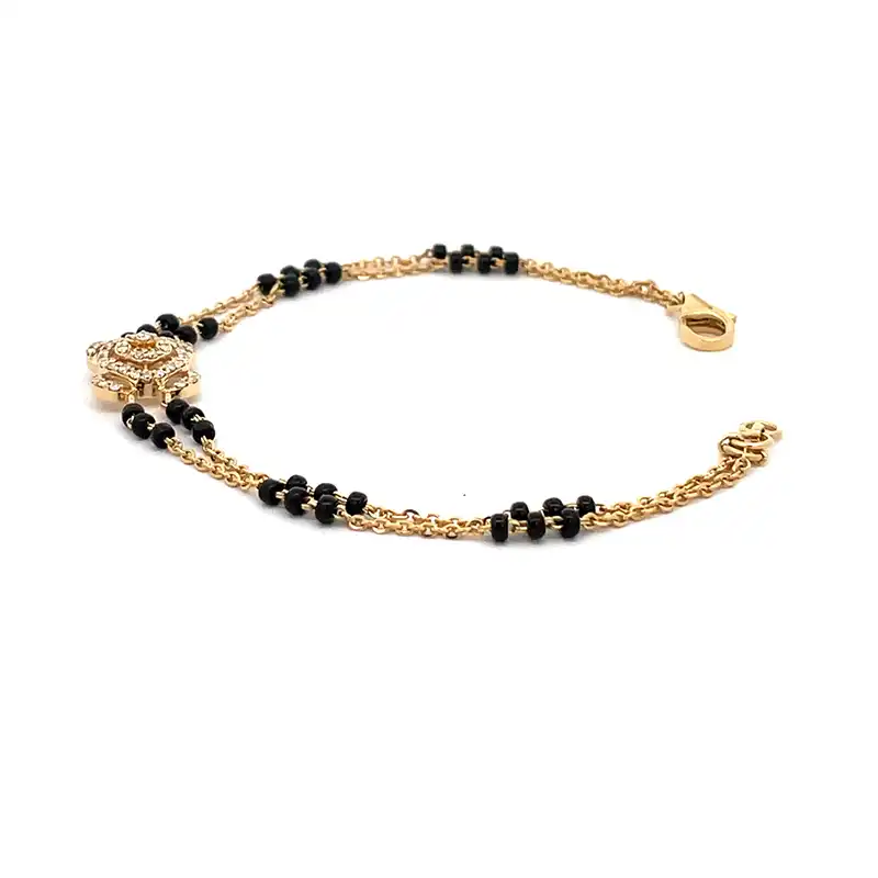 Elegant Gold and Black Bead Bracelet