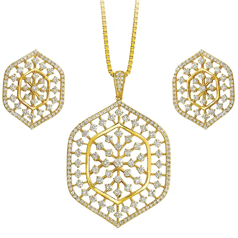 Luxurious Statement Diamond Pendant Set