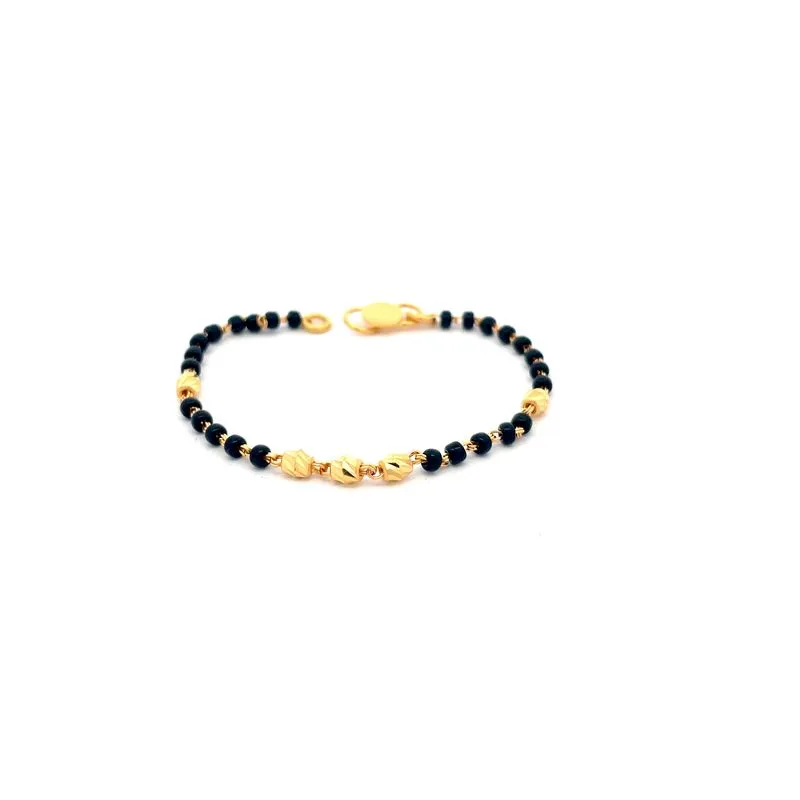 Pair of Baby Bracelet 22K Gold  and Black beads