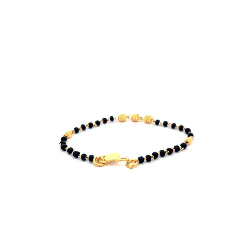 Pair of Baby Bracelet 22K Gold and black beads