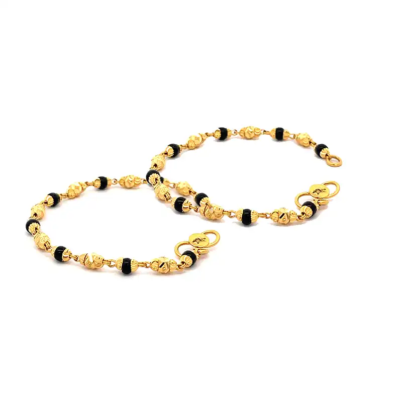 Beaded Baby Bracelet in 22K Yellow Gold