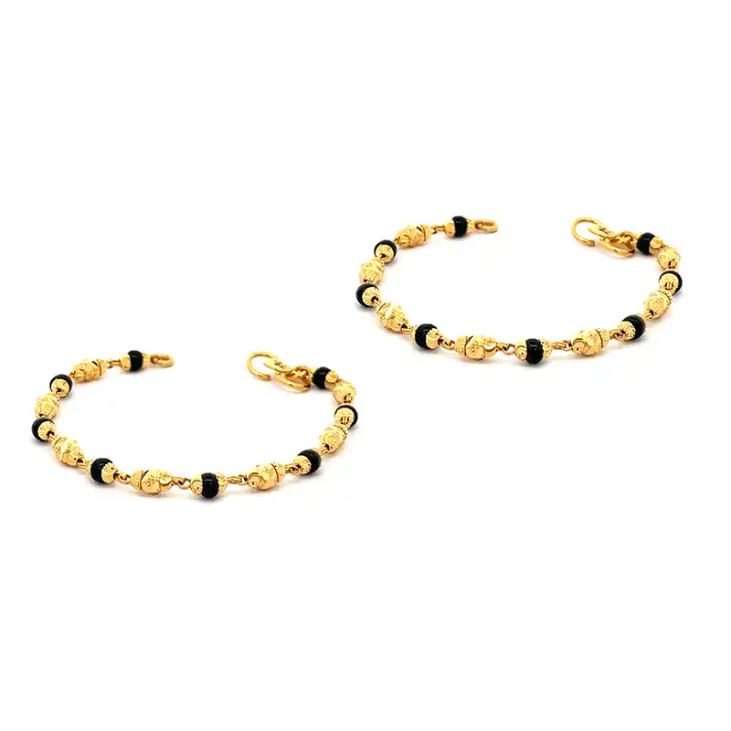 Beaded Baby Bracelet in 22K Yellow Gold