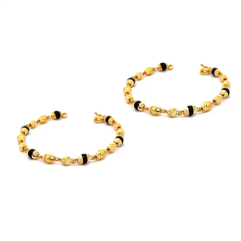 Beaded Baby Bracelet in 22K Yellow Gold