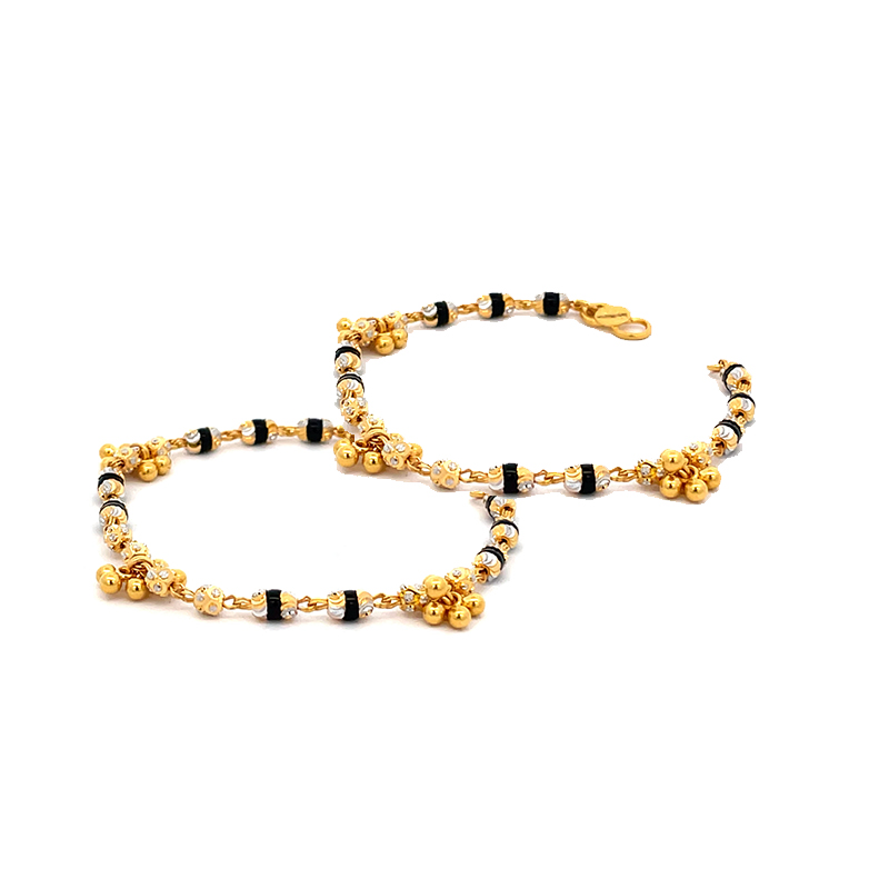 Baby Bracelet with beads in 22K Yellow Gold