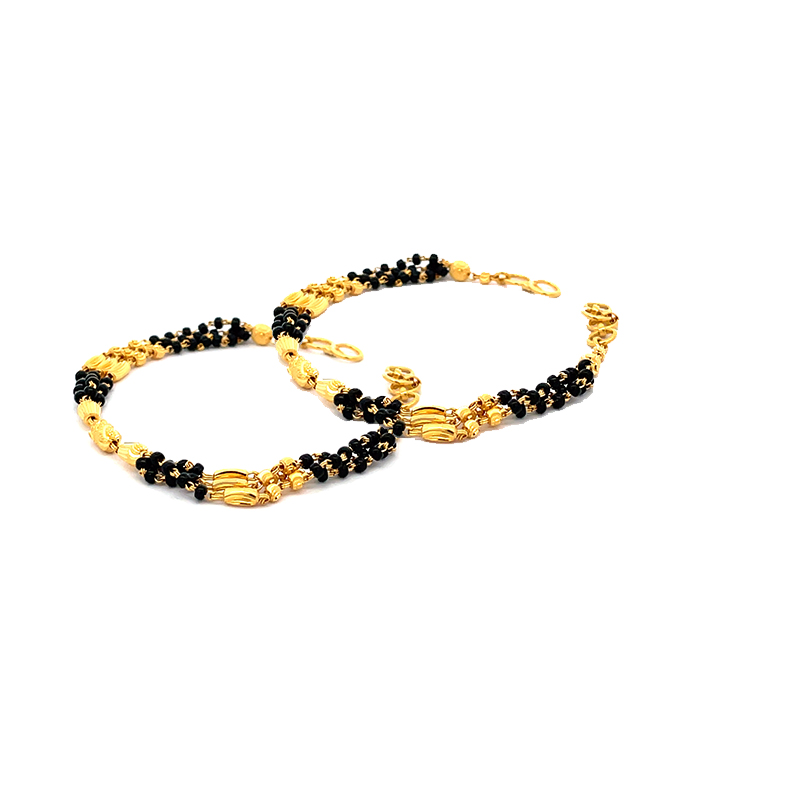 Black beads 22K Gold Baby Bracelet