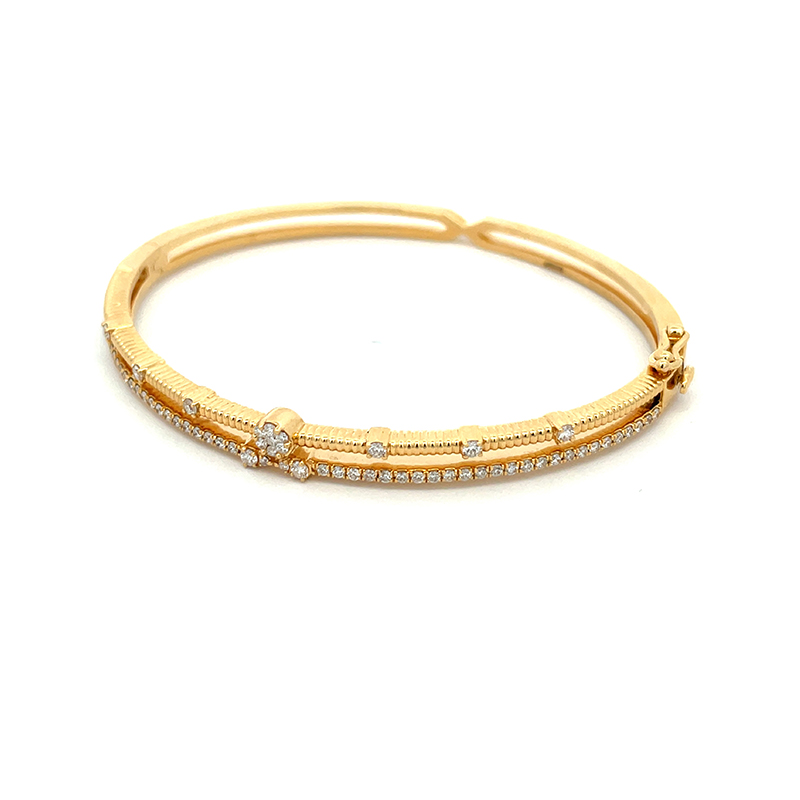 18K Gold Diamond Bangle Bracelet