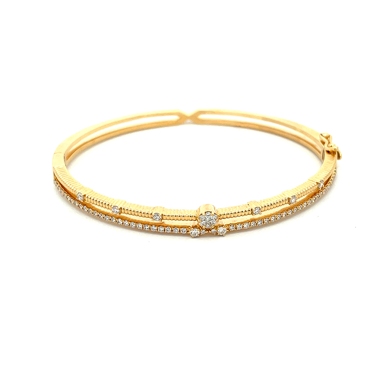 18K Gold Diamond Bangle Bracelet