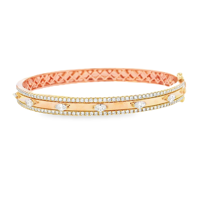 Gold Diamond Bangle Bracelet