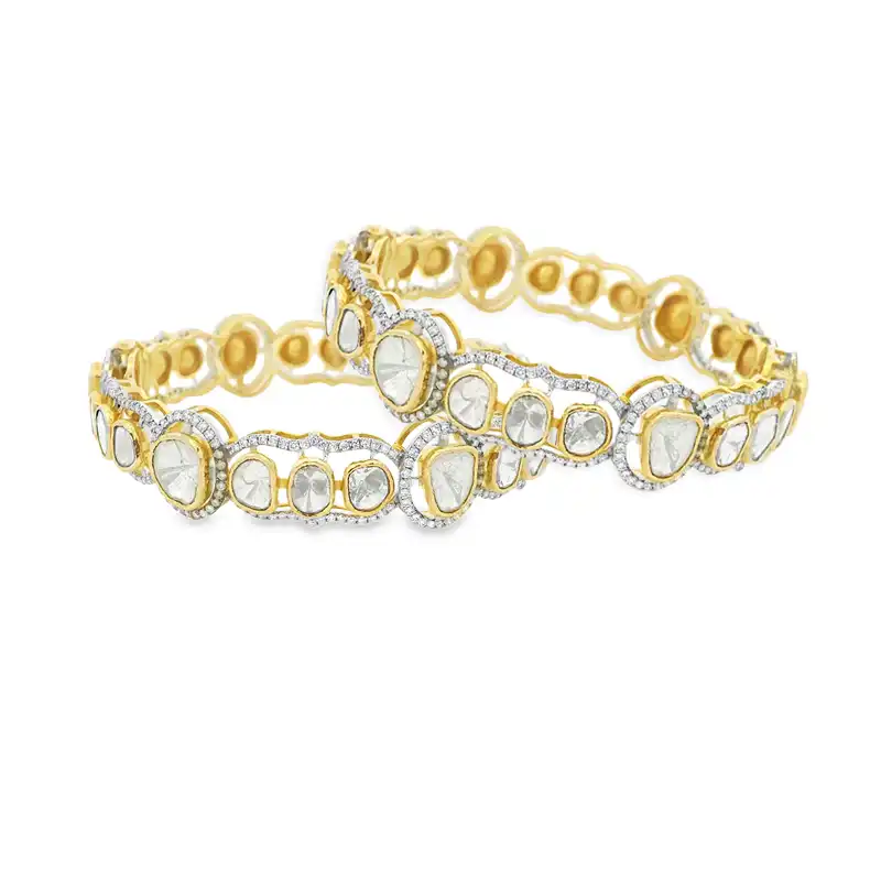 Set of uncut Diamond Bangles