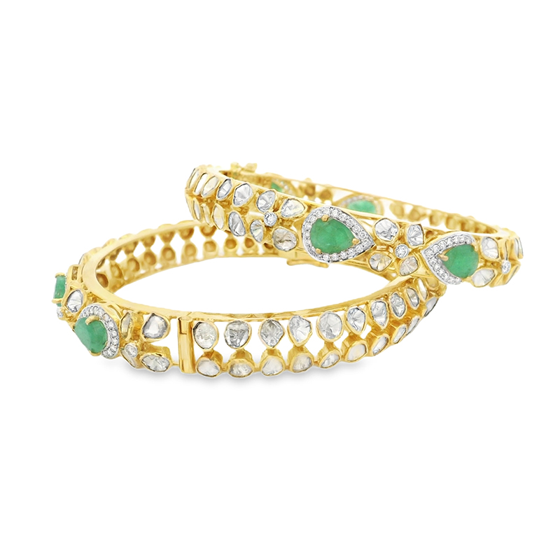 Set of Bangles in uncut Diamond