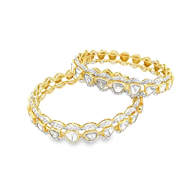 Set of uncut Diamond Bangles