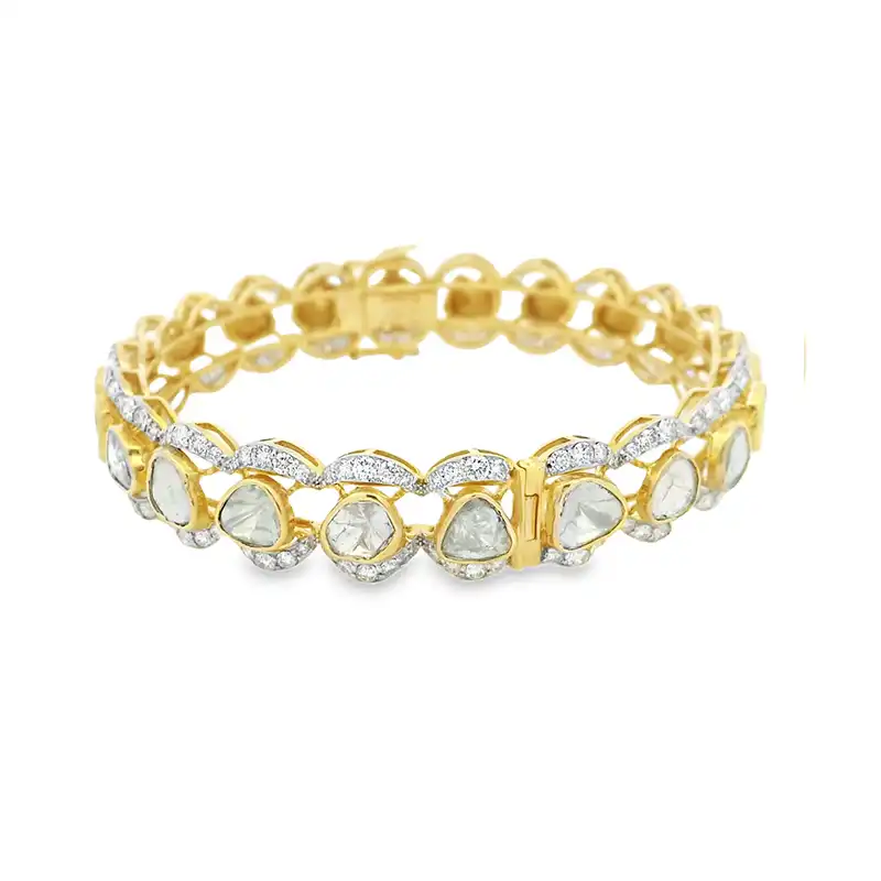 Set of uncut Diamond Bangles