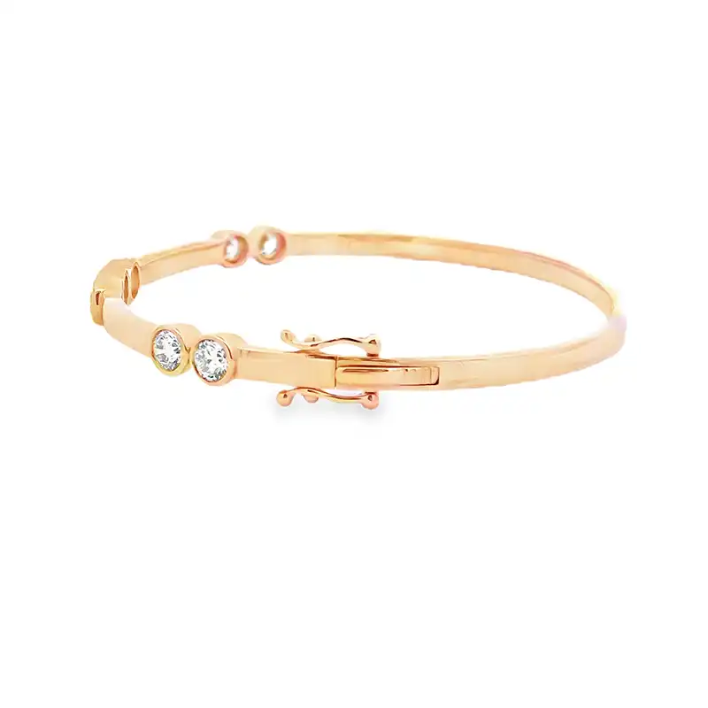 Gold Diamond Bangle Bracelet