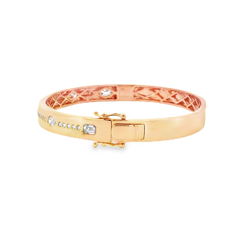 Gold Diamond Bangle Bracelet